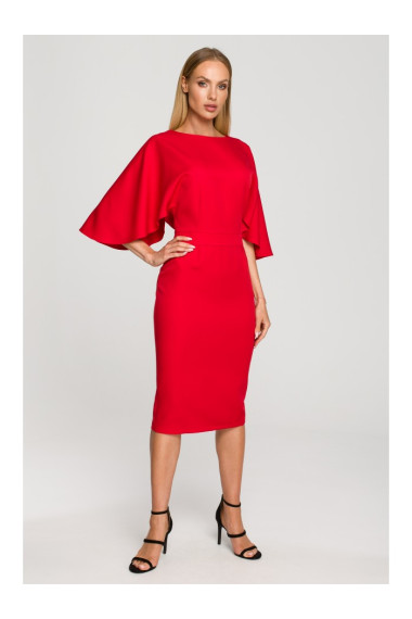 M700 Apmetņa kleita ar kimono piedurknēm - sarkana