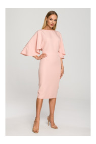 M700 Apmetņa kleita ar kimono piedurknēm - pulverveida