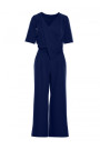 M703 Jumpsuit ar dekoratīvu V veida kakla izgriezumu - tumši zils