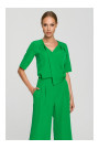 M703 Jumpsuit ar dekoratīvu V veida kakla izgriezumu - zaļš