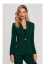 K141 Žakete ar dubultām atlokāmām kabatām - pudeles zaļš