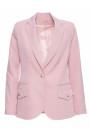 K141 Žakete ar dubultām atlokāmām kabatām - kreps rozā krāsā
