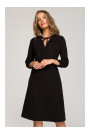 S325 Pieguļoša kleita ar kakla izgriezumu - melna