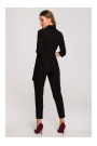S316 Kombinezons ar šalles apkakli - melns