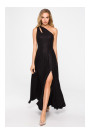 M718 Maksi kleita ar vienu plecu - melna