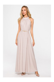 M721 Maksi kleita ar izgriezumu - šampanieša krāsā