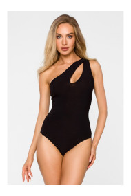 M726 Izgrieztā bodija ar izgrieztu kakla līniju - melns