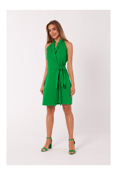 M747 Žaketes kleita ar kaklasaiti - zaļa