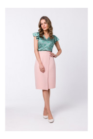 S343 A līnijas svārki ar ietīšanas detaļu - pūderis