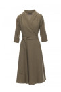 B255 Apmetuma kleita ar šalles apkakli - olīvu krāsā