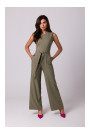 B256 Kombinezons bez piedurknēm ar kabatām - olīvu krāsā