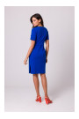 B263 Kokvilnas kleita ar pārlīmētām kabatām - karaliski zila
