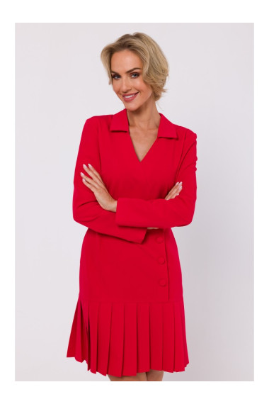 M752 Kleita ar plisētu apakšējo apavu - sarkana