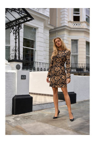 M756 Apdrukājama kleita ar modelējošām šuvēm - 1. modelis