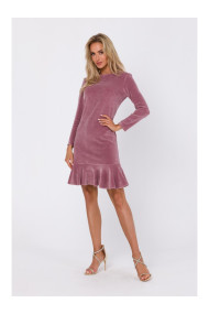 M765 Kleita ar RUFFEL apakšējo apavu - kreps rozā krāsā