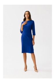 S350 Apmetņa kleita ar šķēlumu priekšpusē - karaliski zila