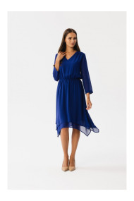 S354 Daudzslāņaina šifona kleita - karaliski zila