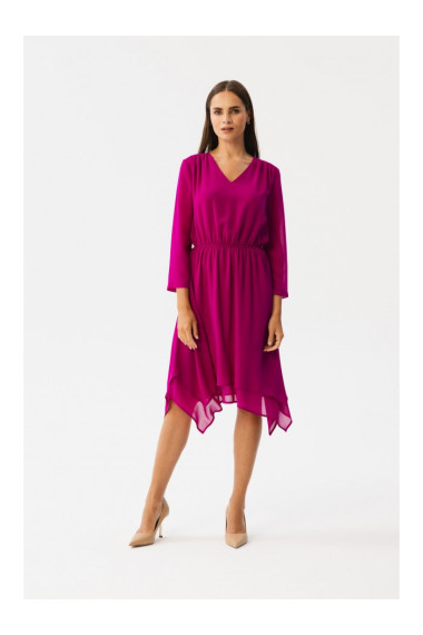 S354 Daudzslāņaina šifona kleita - rubīns