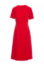 S361 Svītera kleita ar plisēm sānos - sarkana