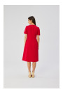 S361 Svītera kleita ar plisēm sānos - sarkana