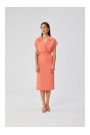S363 Kreklu kleita ar kaklasaites jostu - oranža