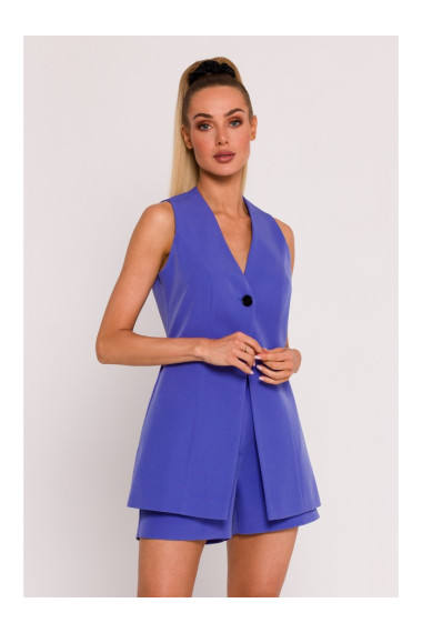 M776 Svīteris bez piedurknēm ar vienu pogu - gaiši violets