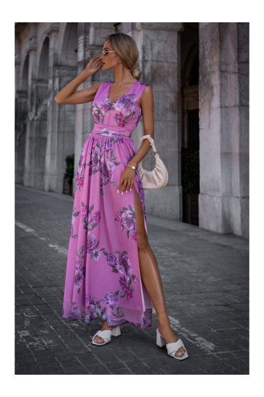 M781 Šifona maxi kleita ar šķēlumu kājās - 3. modelis