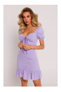 M784 Mini kleita ar rievām - violeta