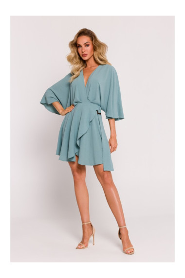 M785 Plakana mini kleita - agaves krāsā