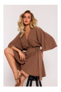 M785 Plankumaina mini kleita - šokolādes krāsā