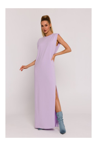 M790 Maksi kleita ar plecu spilventiņiem - violeta