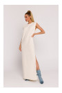 M790 Maksi kleita ar plecu polsterējumu - krēmkrāsaina