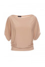 B287 Tops no viskozes ar izgriezumu bez plecu izgriezuma - kapučīno krāsā