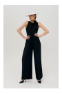 K184 Plašs kombinezons ar platām kājām - melns