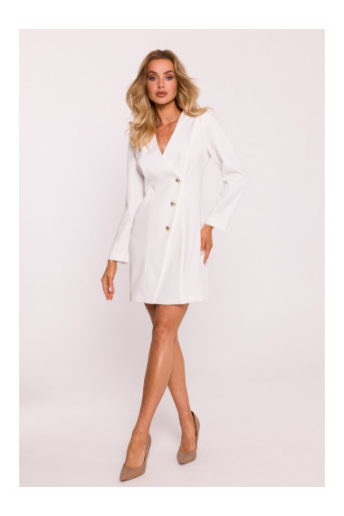 M793 Žaketes kleita ar zelta pogām - ekru krāsā