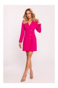 M793 Žaketes kleita ar zelta pogām - fuksija