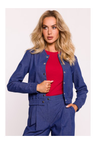 M800 Bomber jaka ar spiedpogām - zila