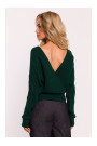 M809 Apcirpts džemperis ar V veida kakla izgriezumu - zaļš