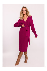 M810 Džempera kleita ar V veida kakla izgriezumu - rozā krāsā