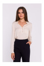 S375 Blūze ar garām piedurknēm - smilškrāsas krāsā