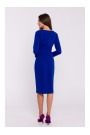 S376 Asimetriska zīmuļa kleita ar izgriezumu - karaliski zila