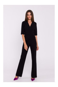 S377 Peplum kombinezons - melns