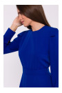 S378 Plandīta kleita ar jostu - karaliski zila