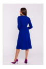 S378 Plandīta kleita ar jostu - karaliski zila