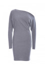 M818 Trikotāžas kleita ar rievām uz pleca - pelēka, melanžēta