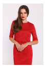 S379 Mežģīņu kleita ar dubultu augšējo daļu - sarkana