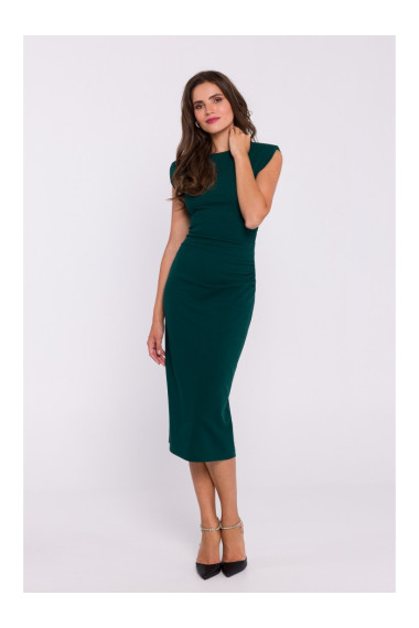 S382 Midi kleita bez piedurknēm - zaļa