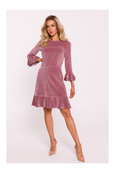 M825 Samta kleita ar volāniem - kreps rozā krāsā