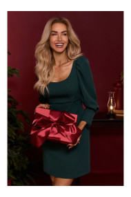 M836 Mini kleita ar kvadrātveida izgriezumu - pudeļu zaļa