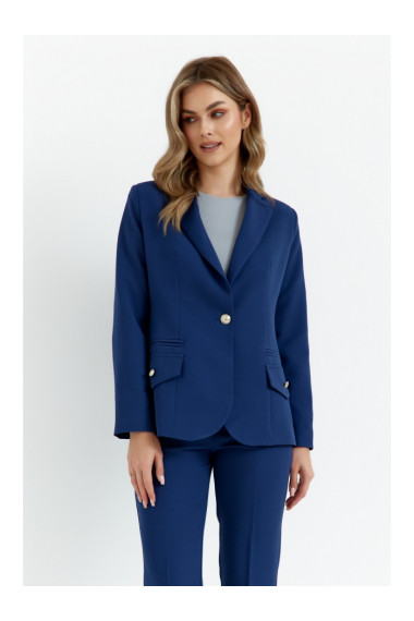 K141 Žakete ar dubultām atlokāmām kabatām - tumši zils